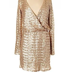 Alloy Gold Sequence Cocktail Dress
